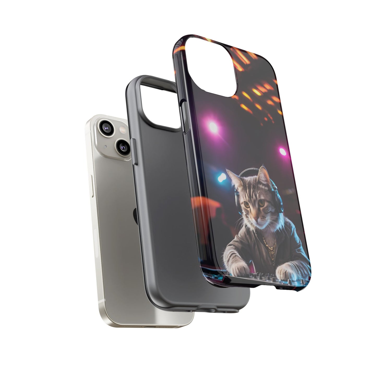 DJ Kitty Phone Case for iPhone 8–16 Pro Max, Pixel 5–8 Pro, Galaxy S10–S24 Ultra - Designed by Thalia