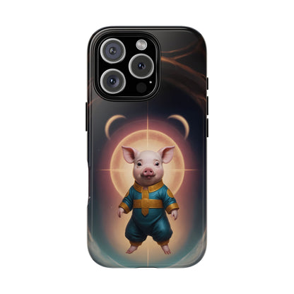 Chinese Zodiac Pig Custom Phone Case for iPhone 8–16 Pro Max, Pixel 5–8 Pro, Galaxy S10–S24 Ultra - Designed by Thalia