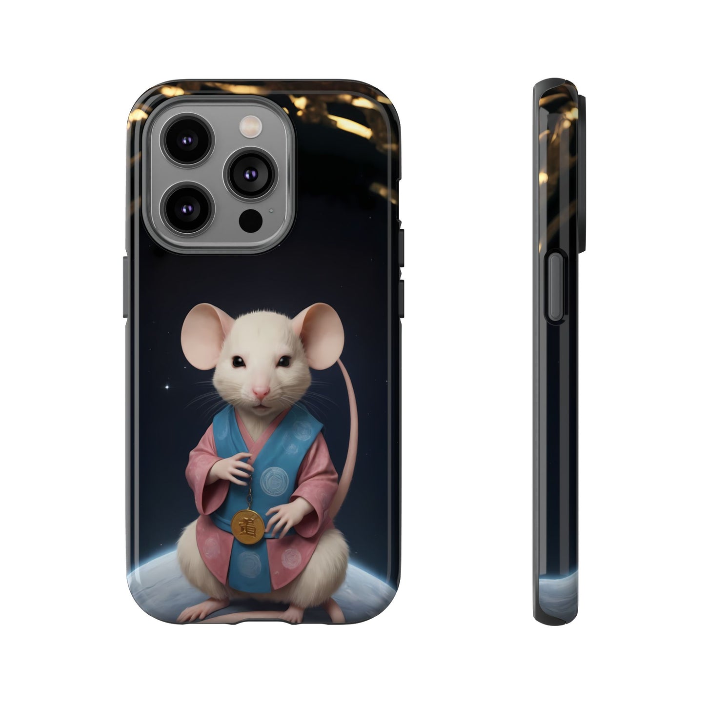 Chinese Zodiac Rat Phone Case for iPhone 8–16 Pro Max, iPhone 8 Plus–13 Mini, iPhone XS–XS Max, iPhone 11–14 Pro Max - Designed by Thalia