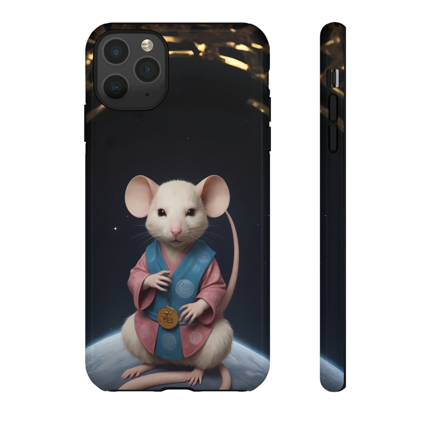 Chinese Zodiac Rat Phone Case for iPhone 8–16 Pro Max, iPhone 8 Plus–13 Mini, iPhone XS–XS Max, iPhone 11–14 Pro Max - Designed by Thalia