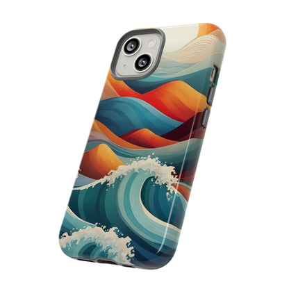 Retro Waves Phone Case for iPhone 8–16 Pro Max, Pixel 5–8 Pro, Galaxy S10–S24 Ultra - Designed by Thalia