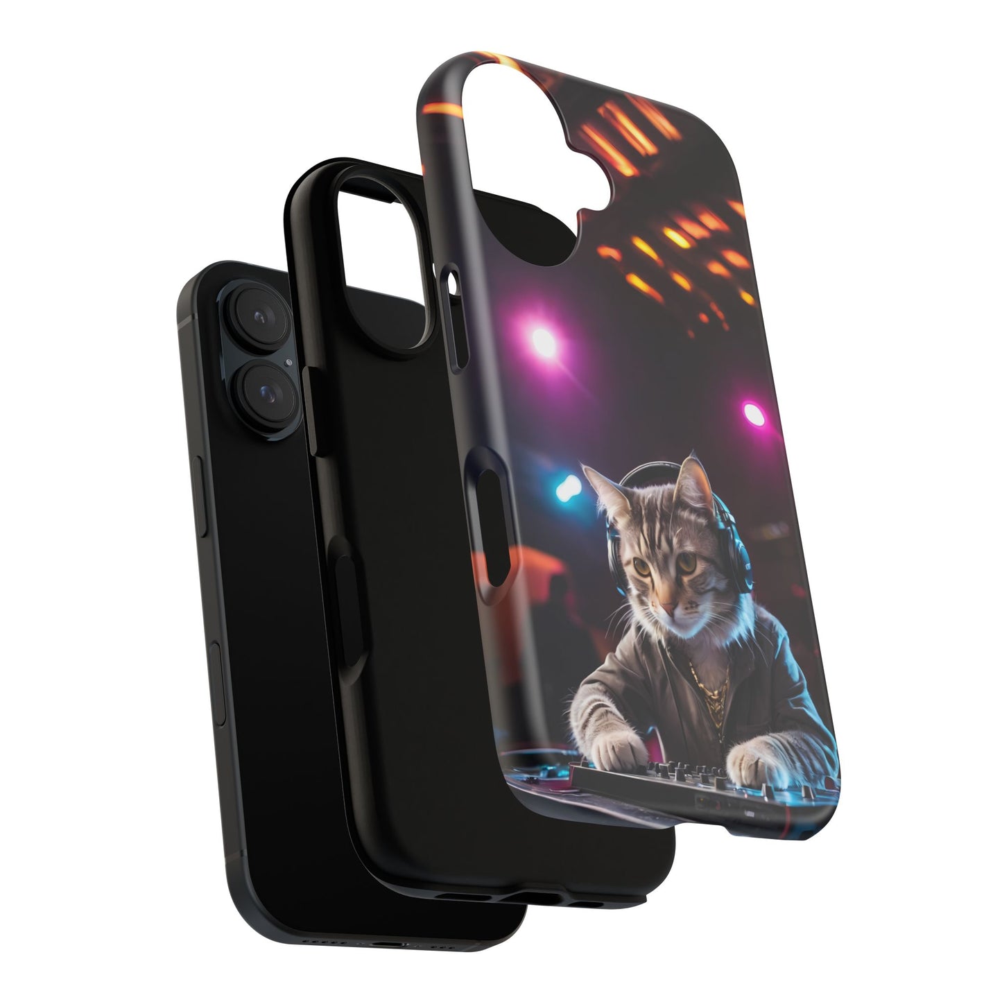 DJ Kitty Phone Case for iPhone 8–16 Pro Max, Pixel 5–8 Pro, Galaxy S10–S24 Ultra - Designed by Thalia