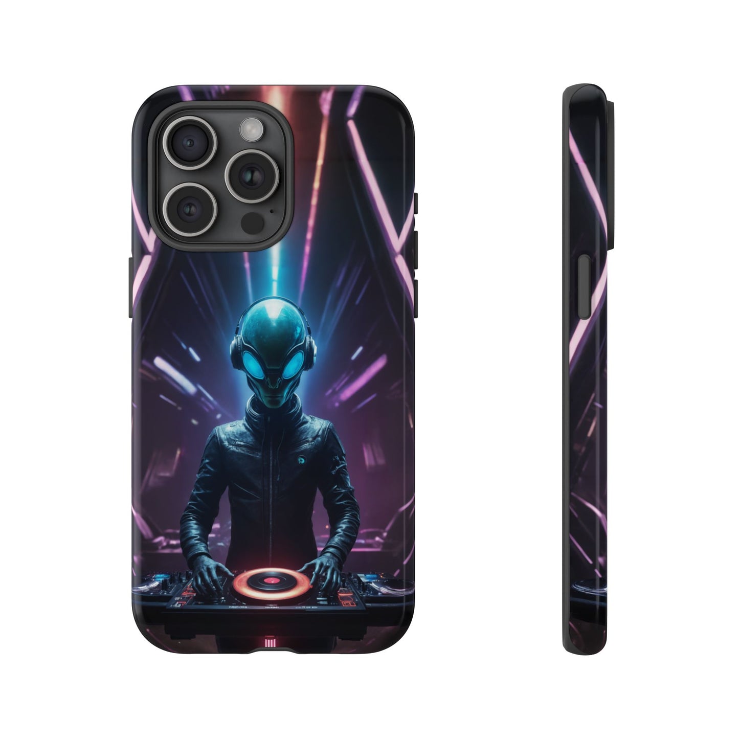 Alien DJ Phone Case for iPhone 8–16 Pro Max, Pixel 5–8 Pro, Galaxy S10–S24 Ultra - Designed by Thalia