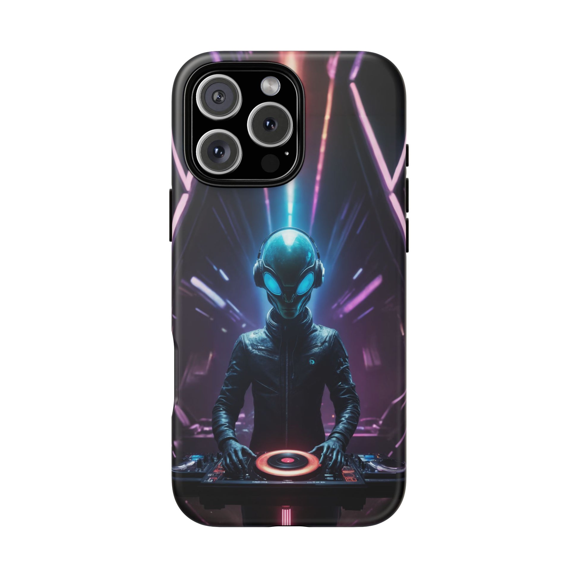 Alien DJ Phone Case for iPhone 8–16 Pro Max, Pixel 5–8 Pro, Galaxy S10–S24 Ultra - Designed by Thalia