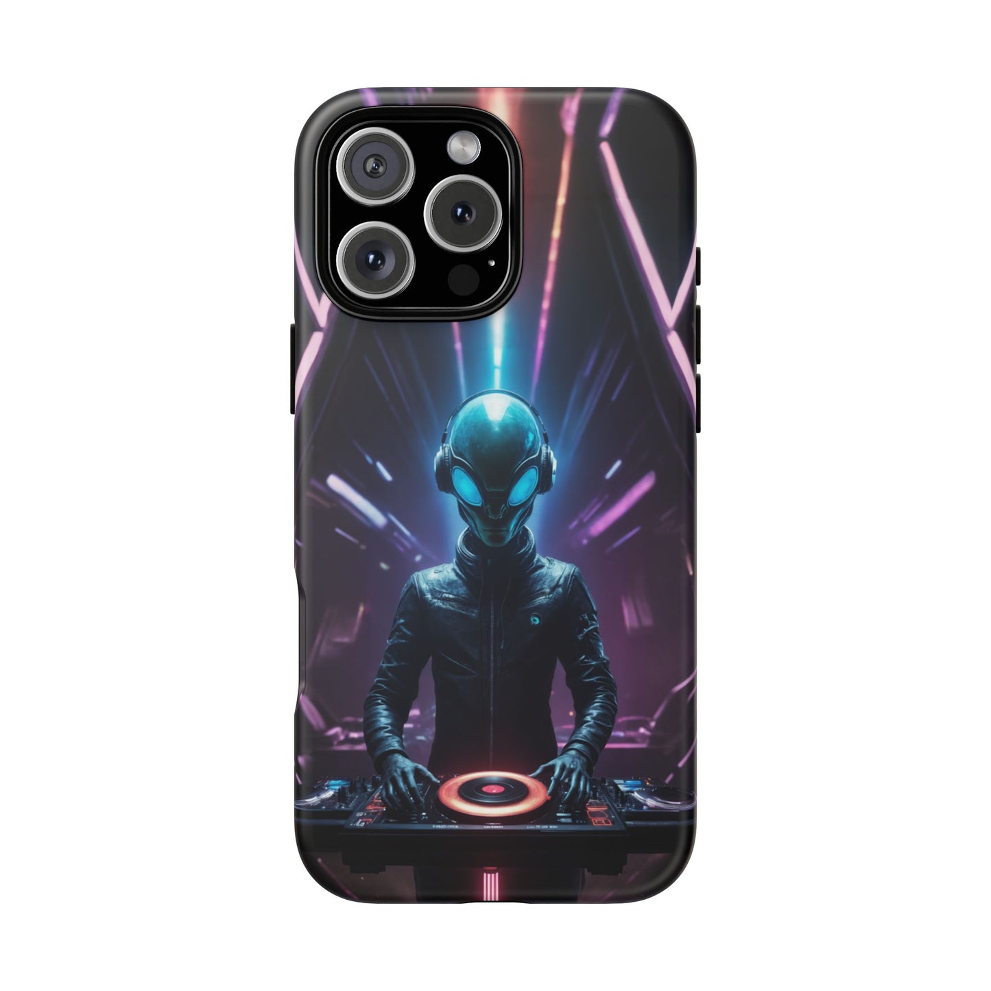 Alien DJ Custom Phone Case for iPhone 8–16 Pro Max, iPhone 8 Plus–13 Mini, iPhone XS–XS Max, iPhone 11–14 Pro Max - Designed by Thalia