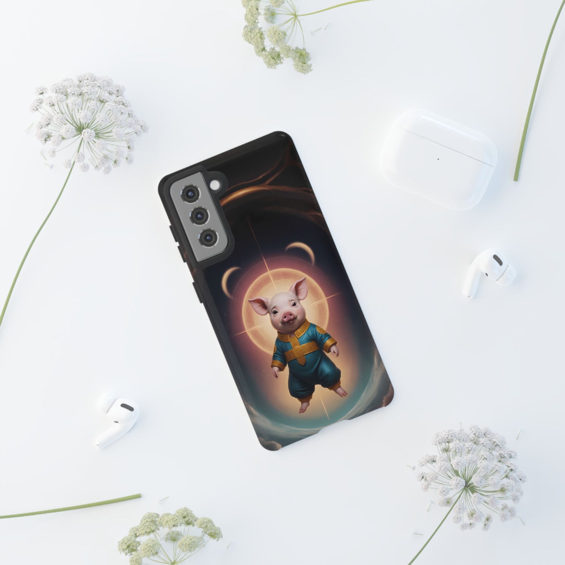 Chinese Zodiac Pig Custom Phone Case for iPhone 8–16 Pro Max, Pixel 5–8 Pro, Galaxy S10–S24 Ultra - Designed by Thalia