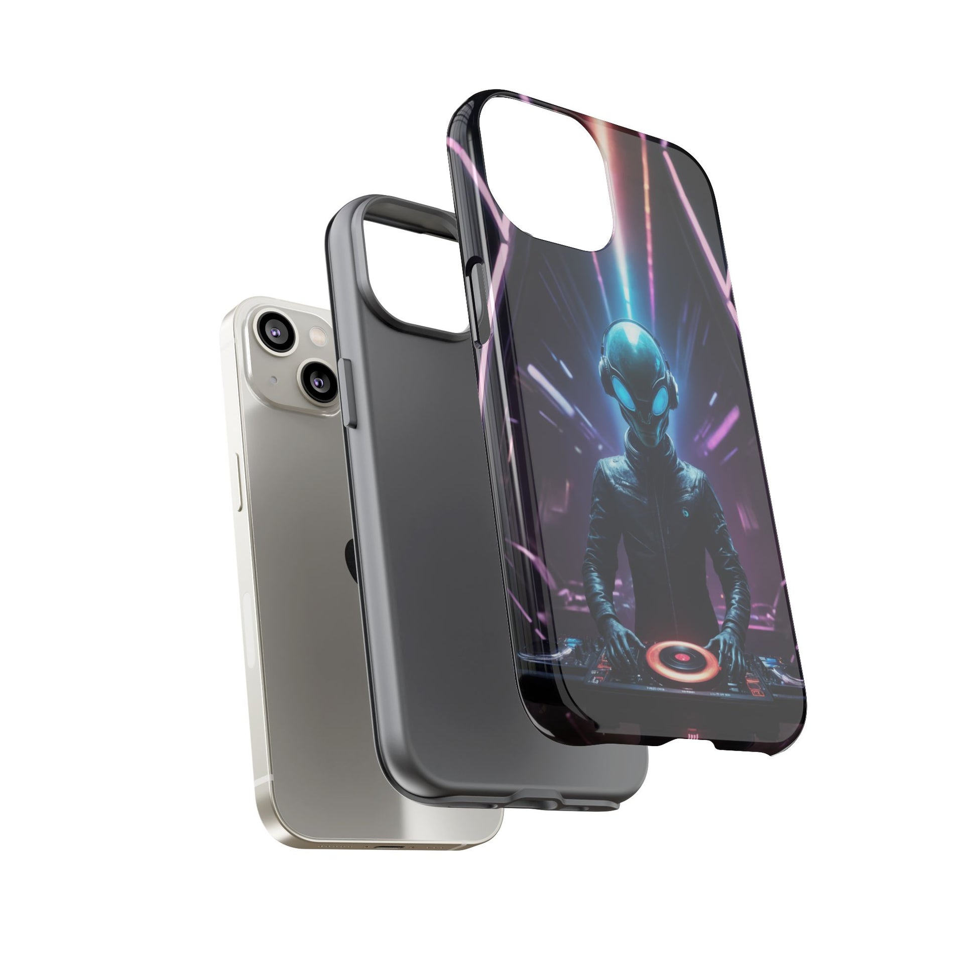 Alien DJ Phone Case for iPhone 8–16 Pro Max, Pixel 5–8 Pro, Galaxy S10–S24 Ultra - Designed by Thalia