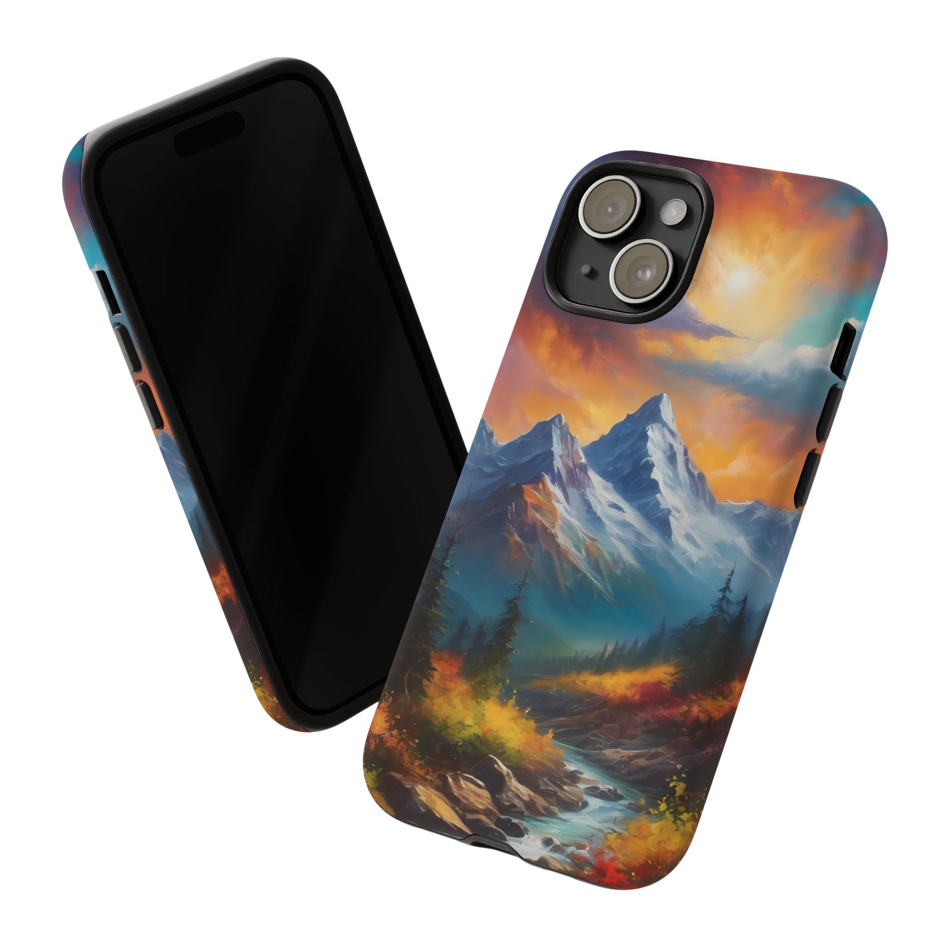 Mystic Mountains Stylish Unique UV Protected Phone Case for iPhone 8–16 Pro Max, iPhone 8 Plus–13 Mini, iPhone XS–XS Max, iPhone 11–14 Pro Max - Designed by Thalia