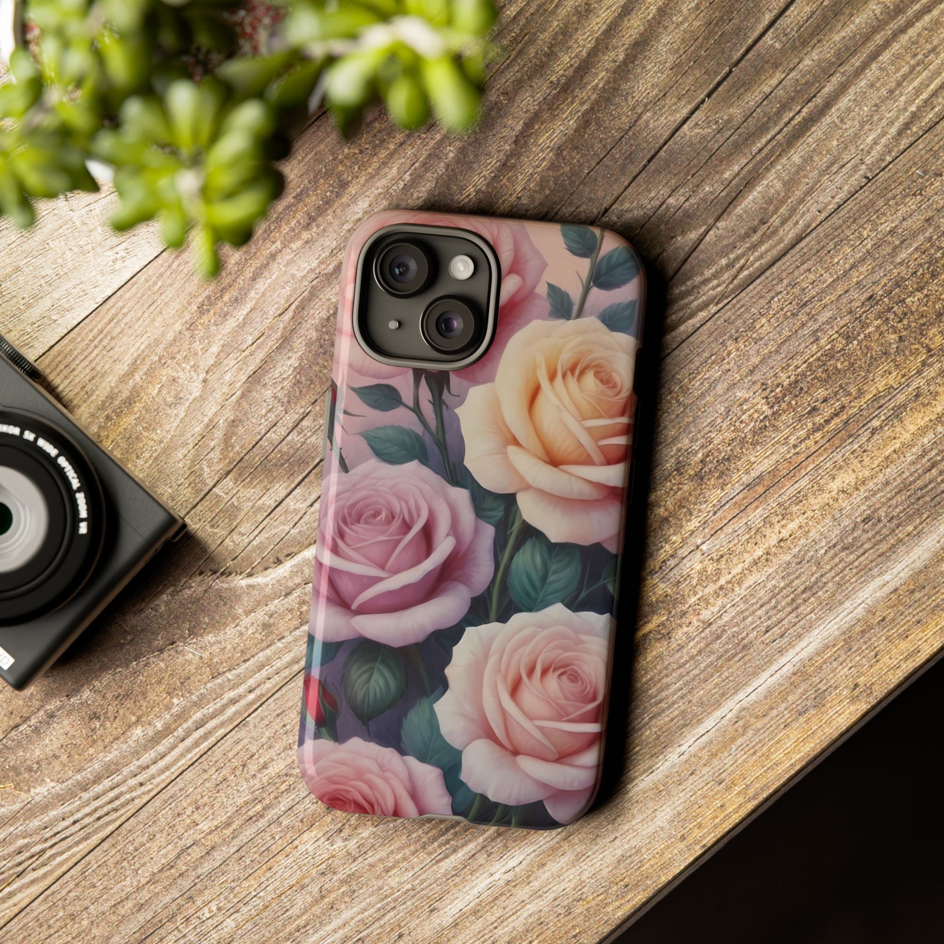 Bloom with Style - Roses Custom Phone Case for iPhone 8–16 Pro Max, iPhone 8 Plus–13 Mini, iPhone XS–XS Max, iPhone 11–14 Pro Max - Designed by Thalia