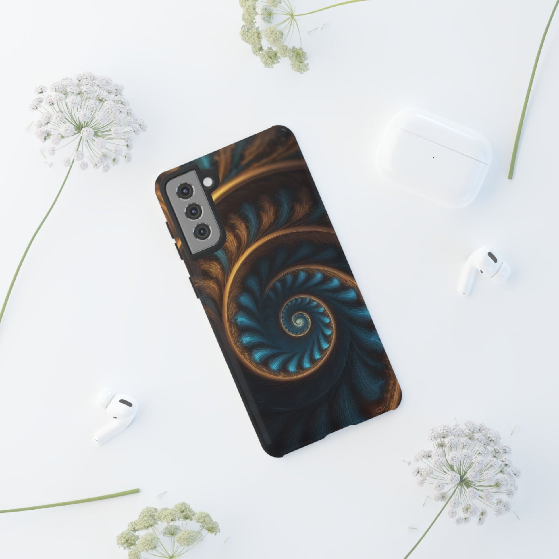 3D Fractal Phone Case for iPhone 8–16 Pro Max, Pixel 5–8 Pro, Galaxy S10–S24 Ultra - Designed by Thalia