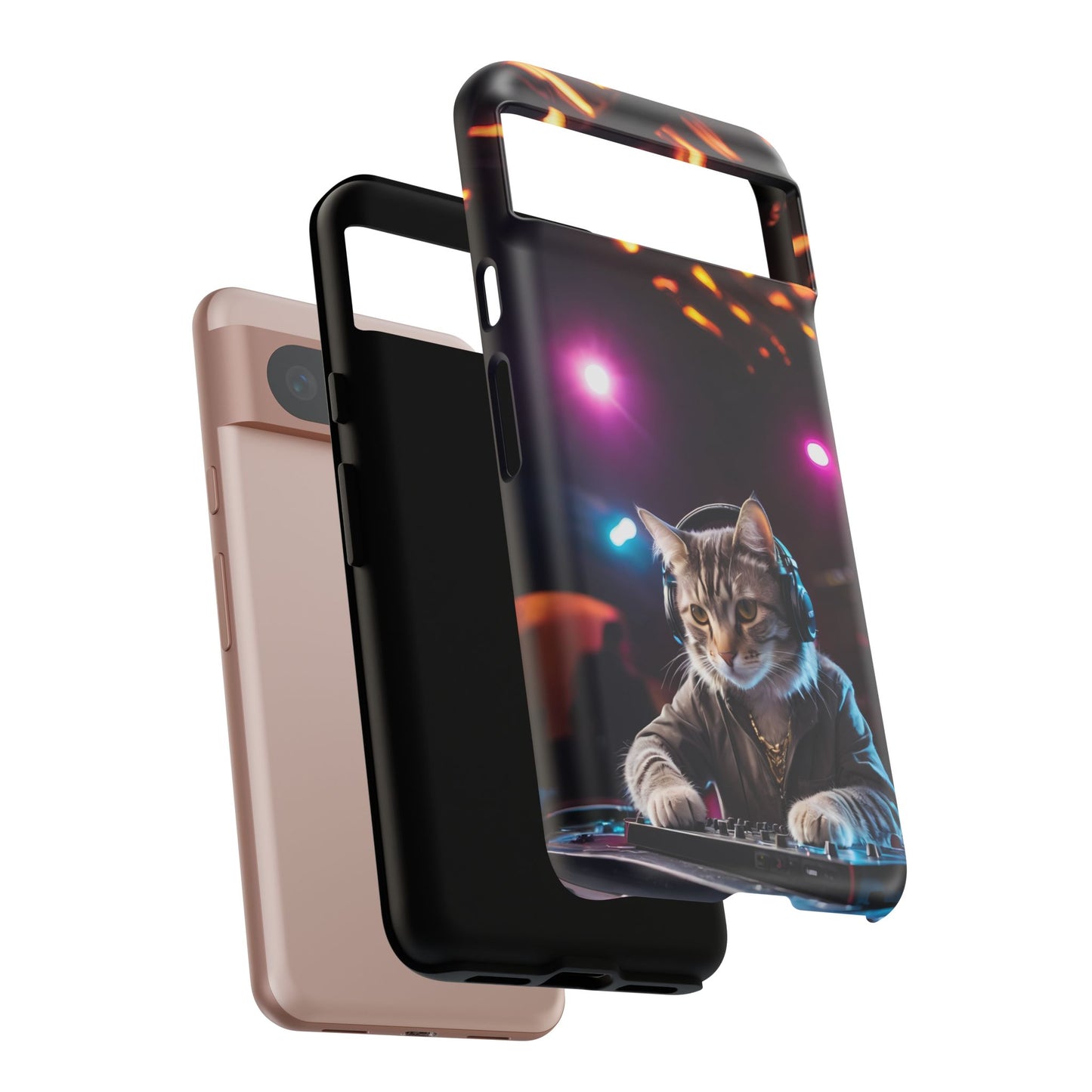 DJ Kitty Phone Case for iPhone 8–16 Pro Max, Pixel 5–8 Pro, Galaxy S10–S24 Ultra - Designed by Thalia