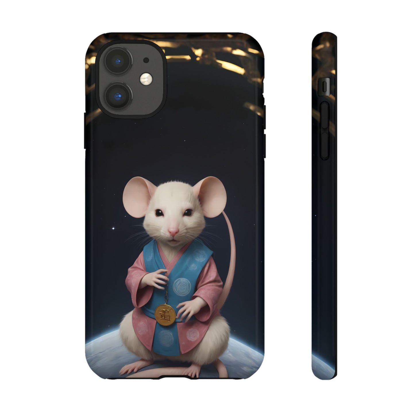 Chinese Zodiac Rat Phone Case for iPhone 8–16 Pro Max, iPhone 8 Plus–13 Mini, iPhone XS–XS Max, iPhone 11–14 Pro Max - Designed by Thalia