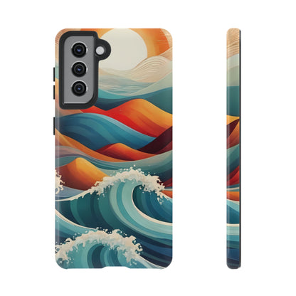 Retro Waves Phone Case for iPhone 8–16 Pro Max, Pixel 5–8 Pro, Galaxy S10–S24 Ultra - Designed by Thalia