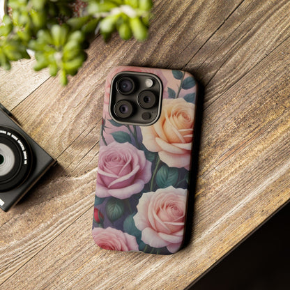 Bloom with Style - Roses Custom Phone Case for iPhone 8–16 Pro Max, iPhone 8 Plus–13 Mini, iPhone XS–XS Max, iPhone 11–14 Pro Max - Designed by Thalia