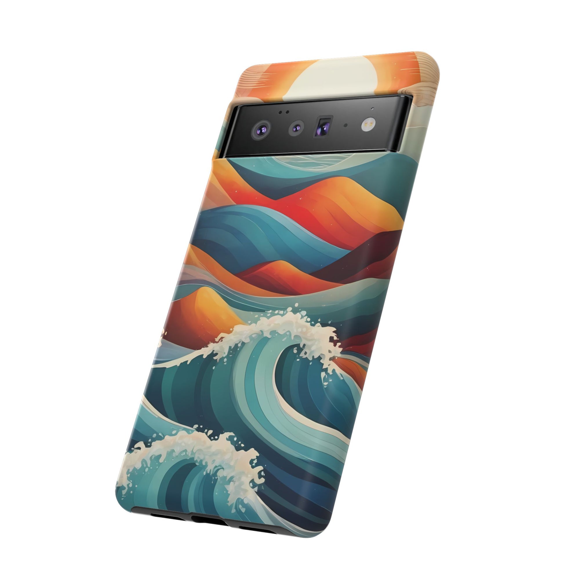 Retro Waves Phone Case for iPhone 8–16 Pro Max, Pixel 5–8 Pro, Galaxy S10–S24 Ultra - Designed by Thalia