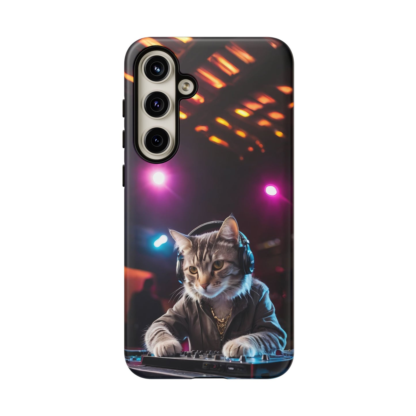 DJ Kitty Phone Case for iPhone 8–16 Pro Max, Pixel 5–8 Pro, Galaxy S10–S24 Ultra - Designed by Thalia