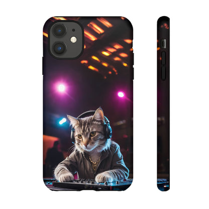 DJ Kitty Phone Case for iPhone 8–16 Pro Max, Pixel 5–8 Pro, Galaxy S10–S24 Ultra - Designed by Thalia