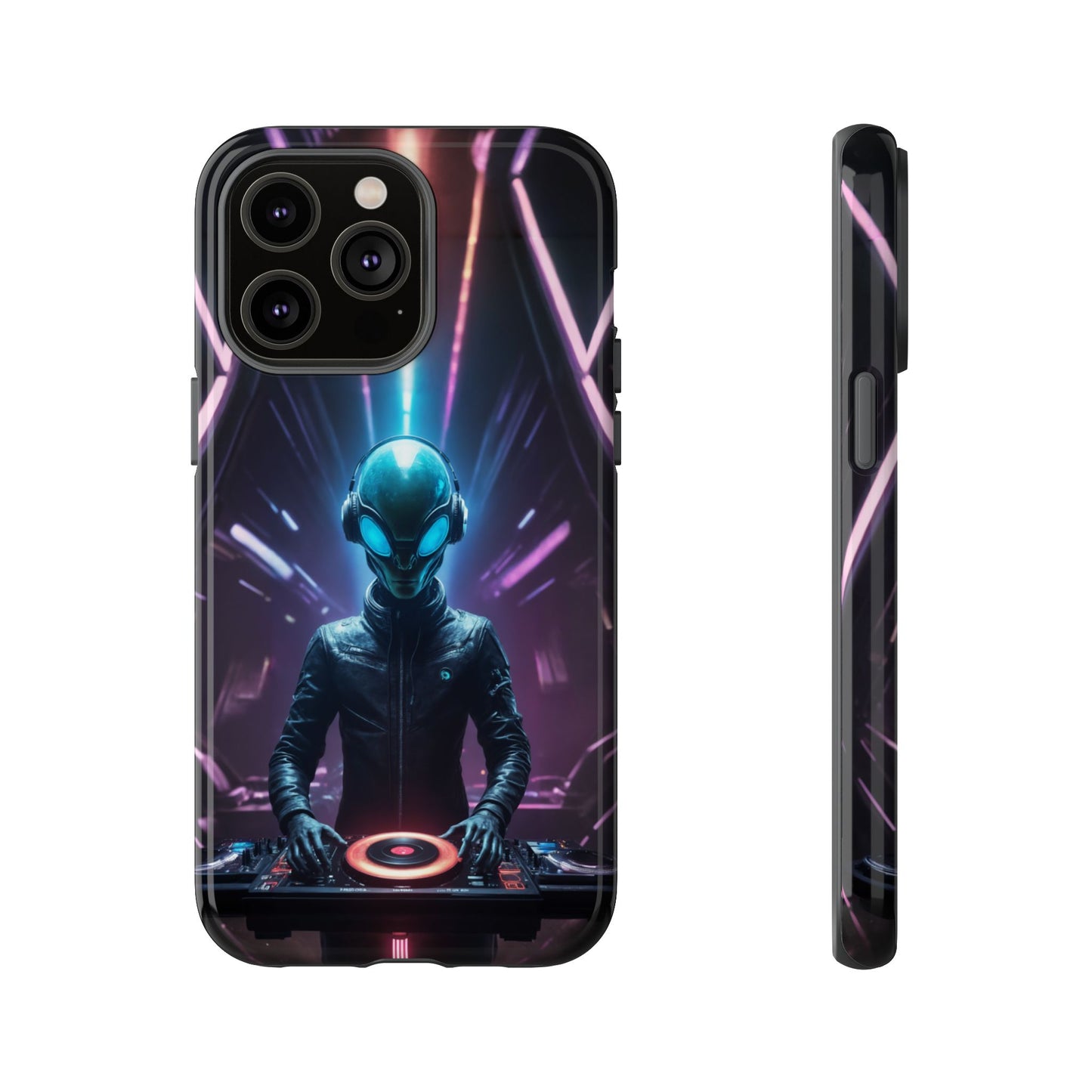 Alien DJ Phone Case for iPhone 8–16 Pro Max, Pixel 5–8 Pro, Galaxy S10–S24 Ultra - Designed by Thalia