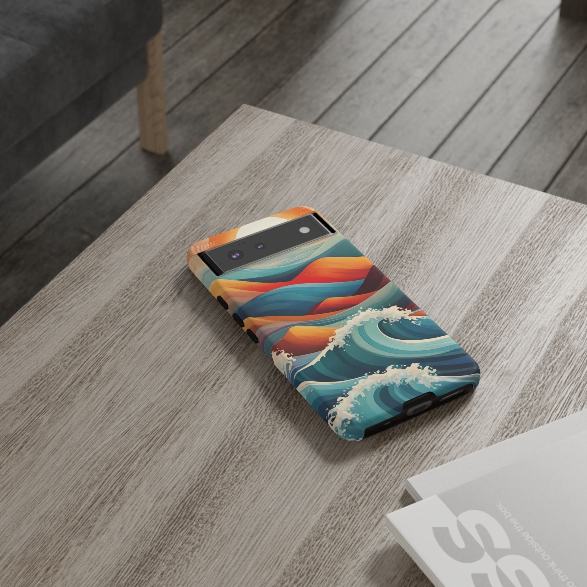 Retro Waves Phone Case for iPhone 8–16 Pro Max, Pixel 5–8 Pro, Galaxy S10–S24 Ultra - Designed by Thalia