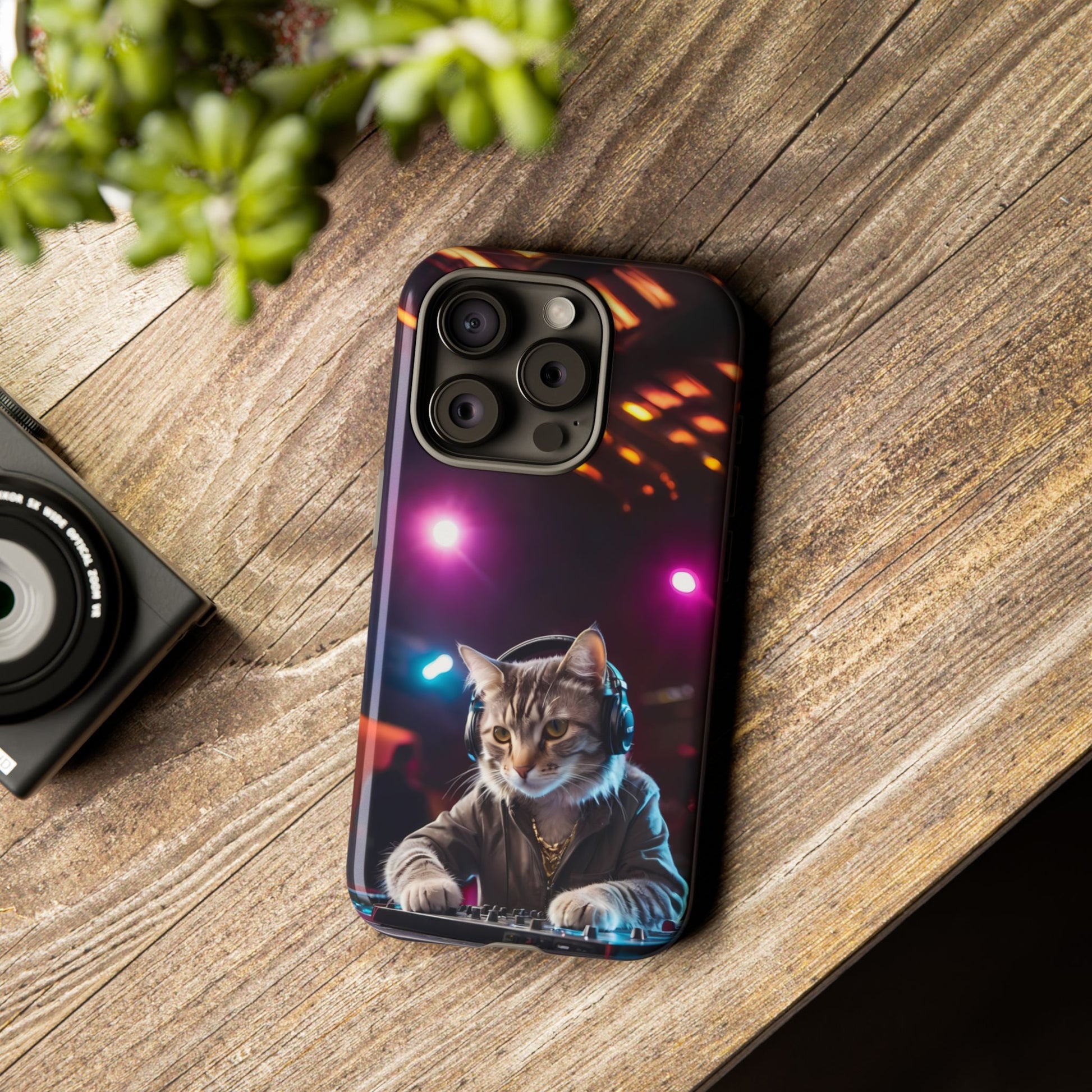 DJ Kitty Phone Case for iPhone 8–16 Pro Max, iPhone 8 Plus–13 Mini, iPhone XS–XS Max, iPhone 11–14 Pro Max - Designed by Thalia