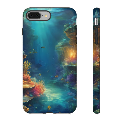 Oceanic Depths Stylish Unique UV Protected Phone Case for iPhone 8–16 Pro Max, iPhone 8 Plus–13 Mini, iPhone XS–XS Max, iPhone 11–14 Pro Max - Designed by Thalia