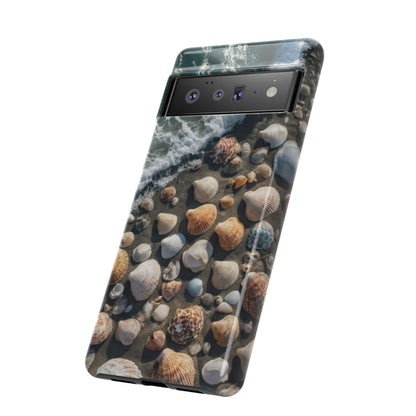 She Sells Sea Shells Phone Case for iPhone 8–16 Pro Max, Pixel 5–8 Pro, Galaxy S10–S24 Ultra - Designed by Thalia