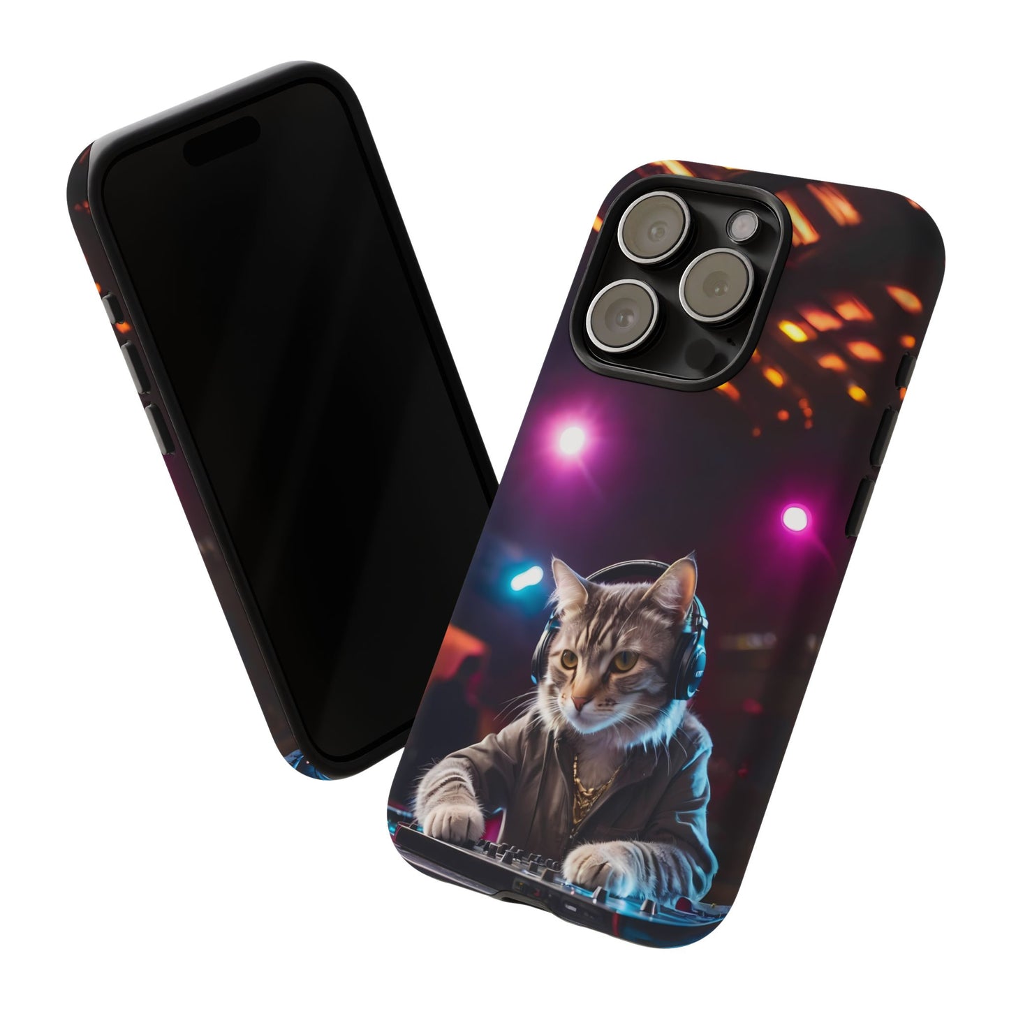 DJ Kitty Phone Case for iPhone 8–16 Pro Max, Pixel 5–8 Pro, Galaxy S10–S24 Ultra - Designed by Thalia