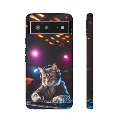 DJ Kitty Phone Case for iPhone 8–16 Pro Max, Pixel 5–8 Pro, Galaxy S10–S24 Ultra - Designed by Thalia