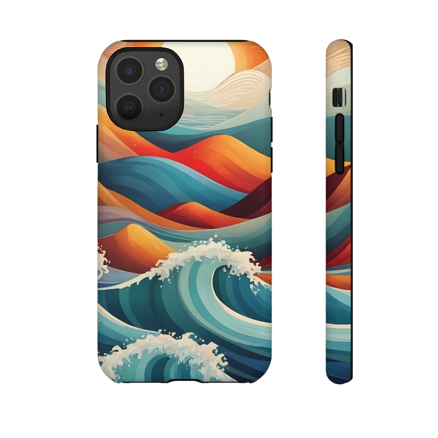 Retro Waves Phone Case for iPhone 8–16 Pro Max, Pixel 5–8 Pro, Galaxy S10–S24 Ultra - Designed by Thalia