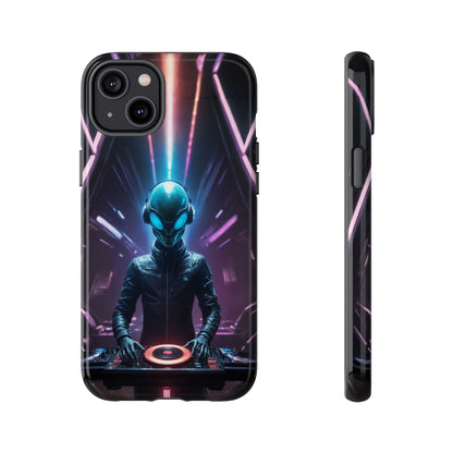 Alien DJ Phone Case for iPhone 8–16 Pro Max, Pixel 5–8 Pro, Galaxy S10–S24 Ultra - Designed by Thalia