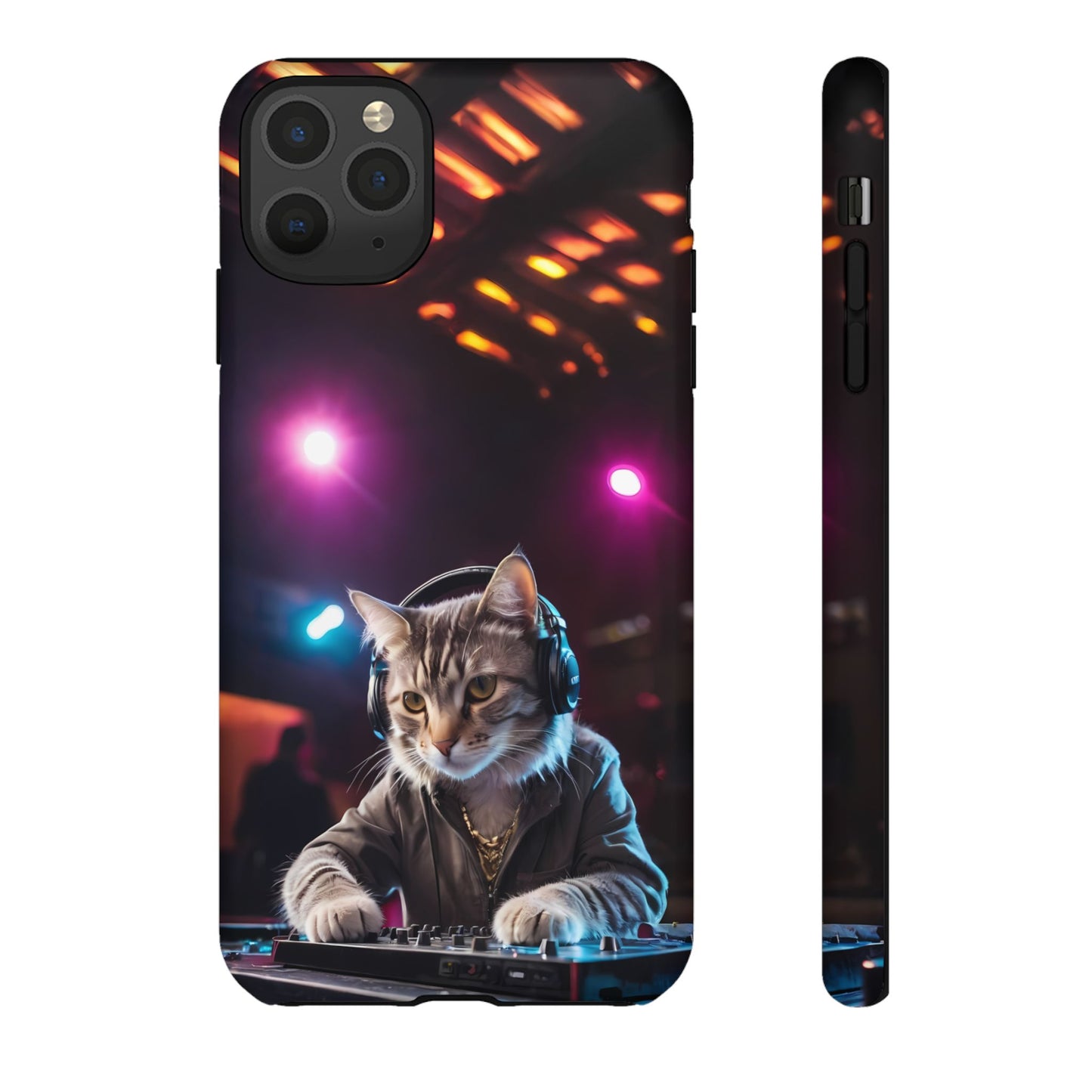 DJ Kitty Phone Case for iPhone 8–16 Pro Max, Pixel 5–8 Pro, Galaxy S10–S24 Ultra - Designed by Thalia