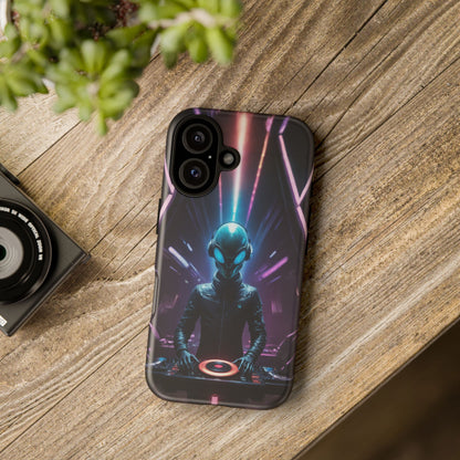 Alien DJ Phone Case for iPhone 8–16 Pro Max, Pixel 5–8 Pro, Galaxy S10–S24 Ultra - Designed by Thalia