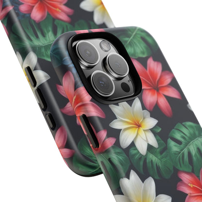 Hawaiian Flowers Phone Case for iPhone 8–16 Pro Max, iPhone 8 Plus–13 Mini, iPhone XS–XS Max, iPhone 11–14 Pro Max - Designed by Thalia