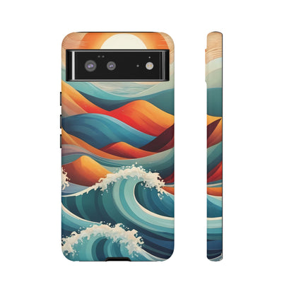 Retro Waves Phone Case for iPhone 8–16 Pro Max, Pixel 5–8 Pro, Galaxy S10–S24 Ultra - Designed by Thalia