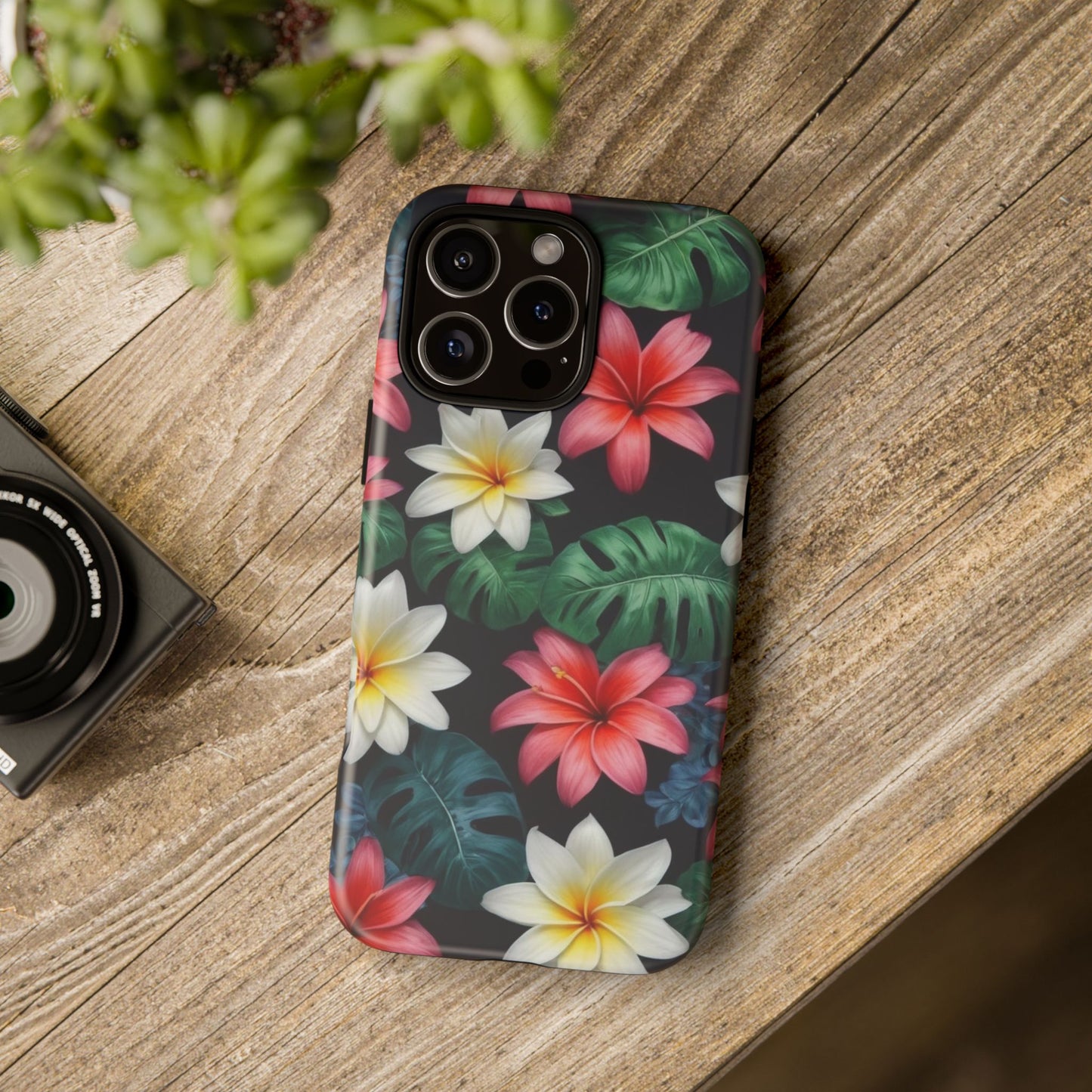 Hawaiian Flowers Phone Case for iPhone 8–16 Pro Max, iPhone 8 Plus–13 Mini, iPhone XS–XS Max, iPhone 11–14 Pro Max - Designed by Thalia