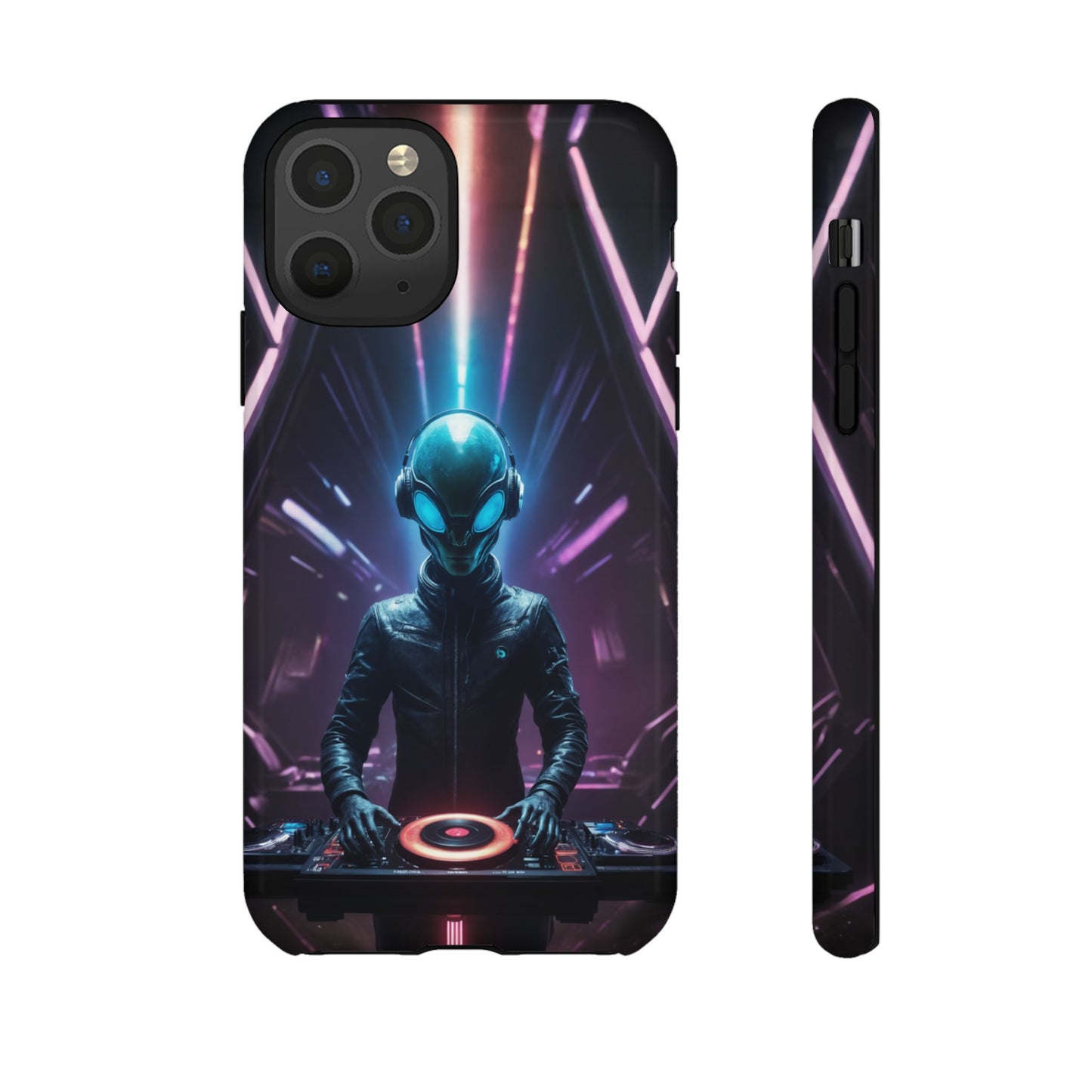 Alien DJ Phone Case for iPhone 8–16 Pro Max, Pixel 5–8 Pro, Galaxy S10–S24 Ultra - Designed by Thalia