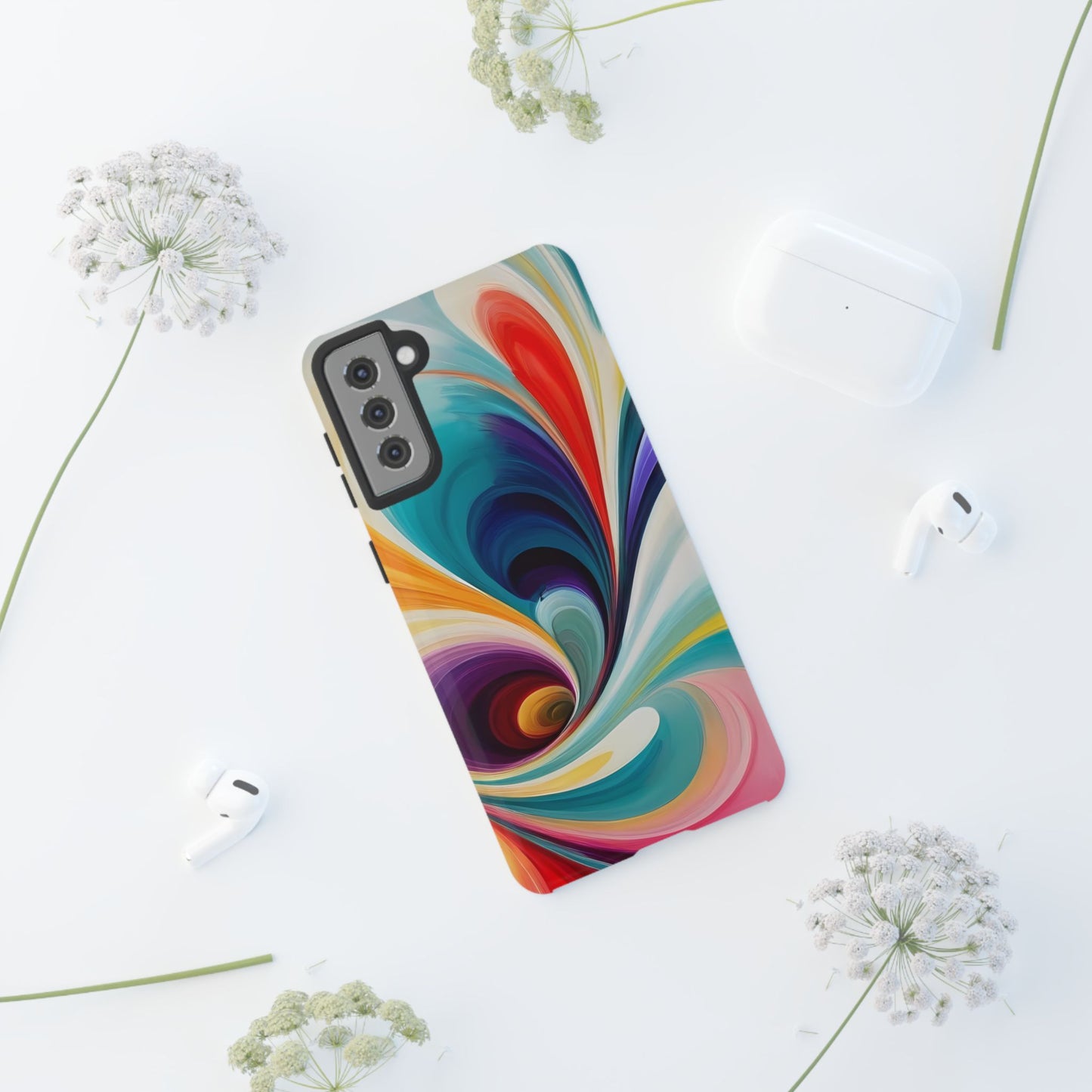 Abstract Elegance Phone Case for iPhone 8–16 Pro Max, Pixel 5–8 Pro, Galaxy S10–S24 Ultra - Designed by Thalia