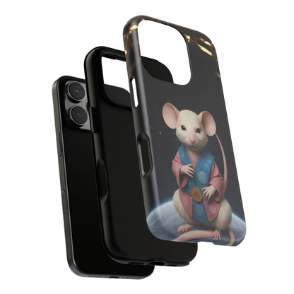 Chinese Zodiac Rat Phone Case for iPhone 8–16 Pro Max, iPhone 8 Plus–13 Mini, iPhone XS–XS Max, iPhone 11–14 Pro Max - Designed by Thalia