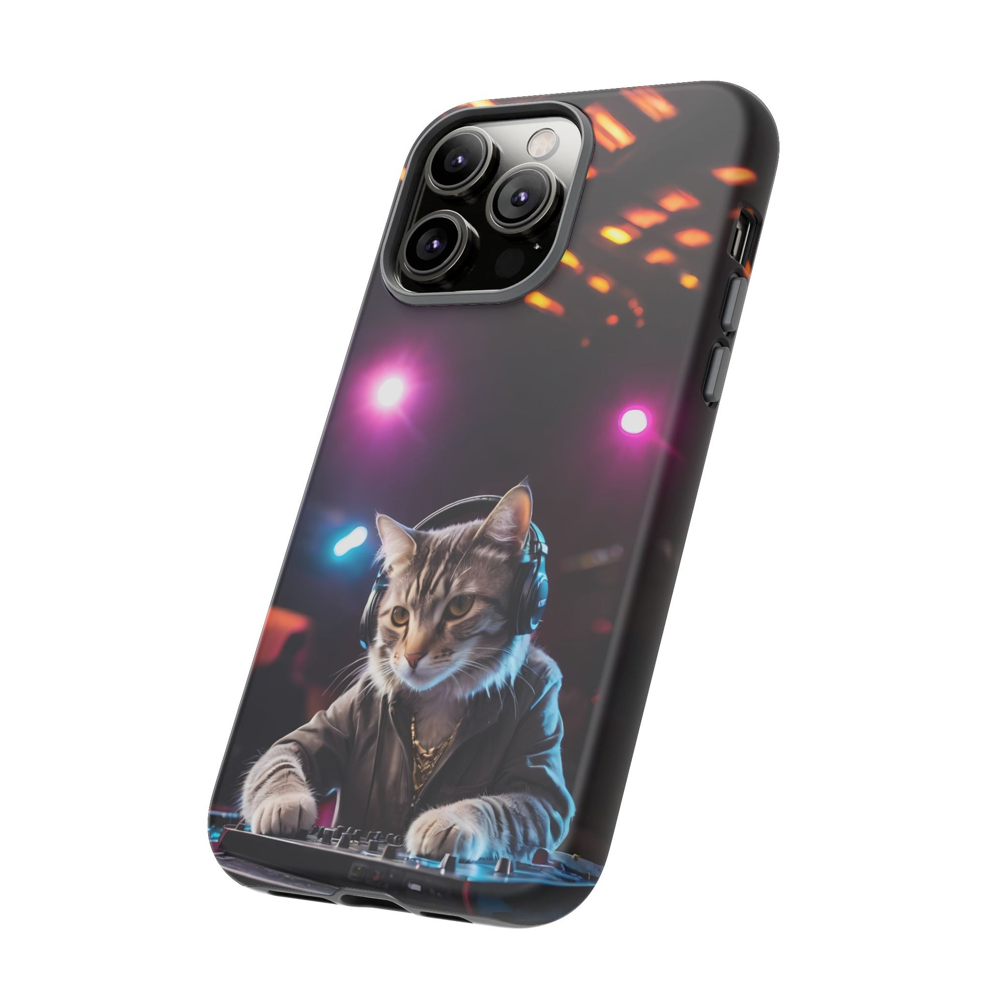 DJ Kitty Phone Case for iPhone 8–16 Pro Max, Pixel 5–8 Pro, Galaxy S10–S24 Ultra - Designed by Thalia