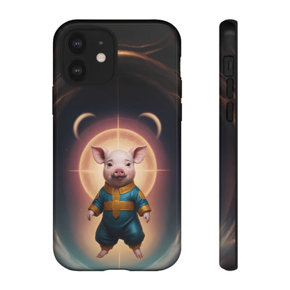 Chinese Zodiac Pig Custom Phone Case for iPhone 8–16 Pro Max, Pixel 5–8 Pro, Galaxy S10–S24 Ultra - Designed by Thalia