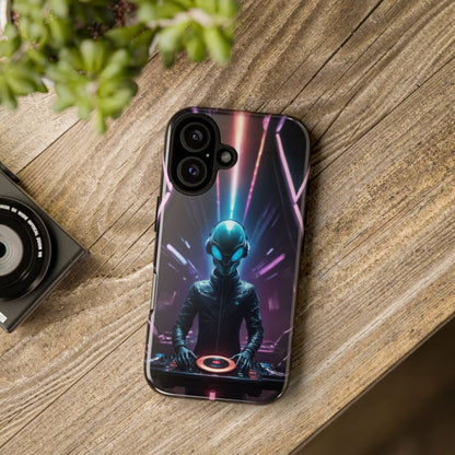 Alien DJ Phone Case for iPhone 8–16 Pro Max, Pixel 5–8 Pro, Galaxy S10–S24 Ultra - Designed by Thalia