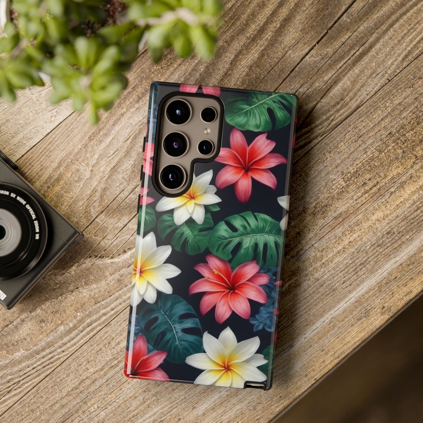 Hawaiian Flowers Custom Phone Case for Samsung Galaxy S10–S10 Plus, S20–S20 Ultra, S21, S22, S23, S24 Ultra - Designed by Thalia