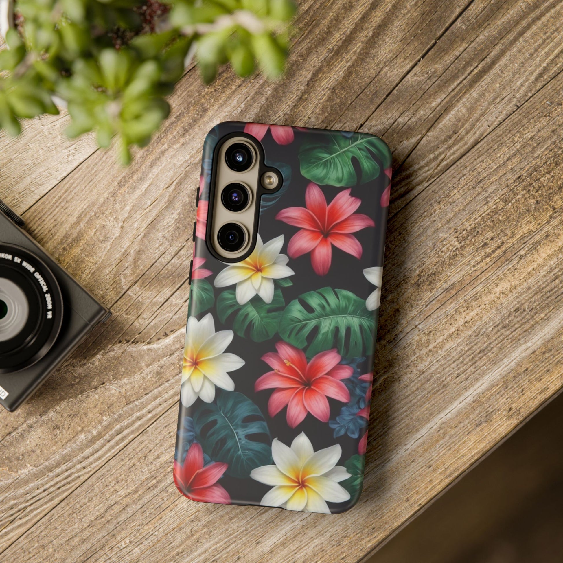 Hawaiian Flowers Custom Phone Case for Samsung Galaxy S10–S10 Plus, S20–S20 Ultra, S21, S22, S23, S24 Ultra - Designed by Thalia