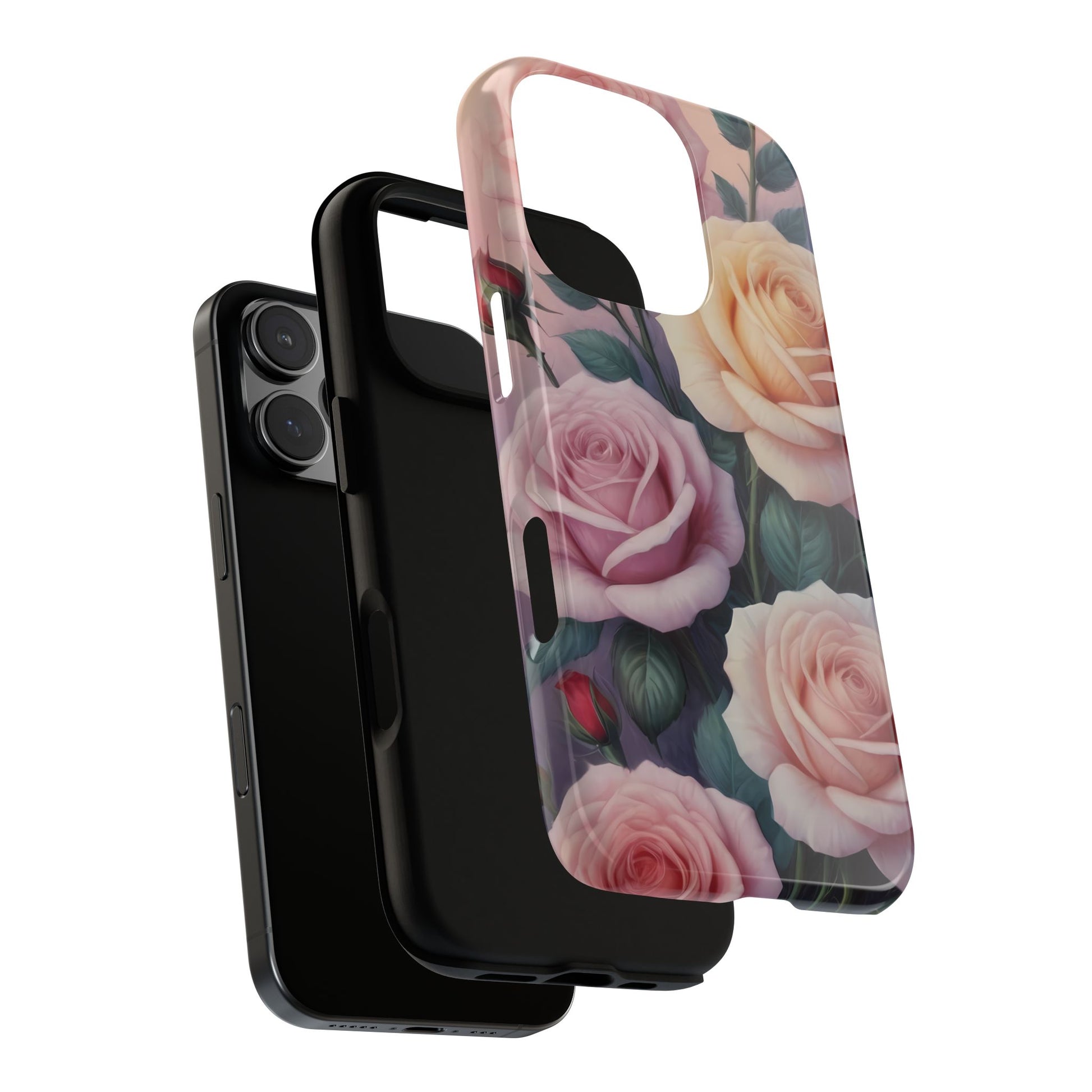 Bloom with Style - Roses Custom Phone Case for iPhone 8–16 Pro Max, iPhone 8 Plus–13 Mini, iPhone XS–XS Max, iPhone 11–14 Pro Max - Designed by Thalia