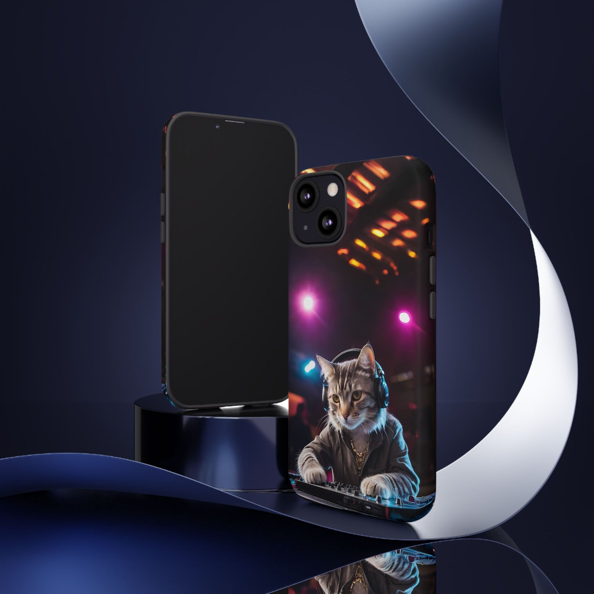 DJ Kitty Phone Case for iPhone 8–16 Pro Max, iPhone 8 Plus–13 Mini, iPhone XS–XS Max, iPhone 11–14 Pro Max - Designed by Thalia