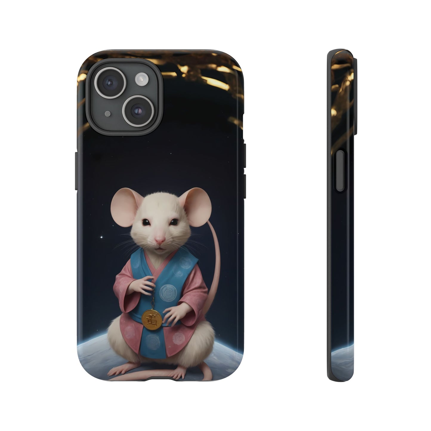 Chinese Zodiac Rat Phone Case for iPhone 8–16 Pro Max, iPhone 8 Plus–13 Mini, iPhone XS–XS Max, iPhone 11–14 Pro Max - Designed by Thalia