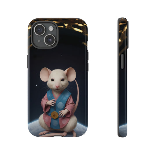 Chinese Zodiac Rat Phone Case for iPhone 8–16 Pro Max, iPhone 8 Plus–13 Mini, iPhone XS–XS Max, iPhone 11–14 Pro Max - Designed by Thalia