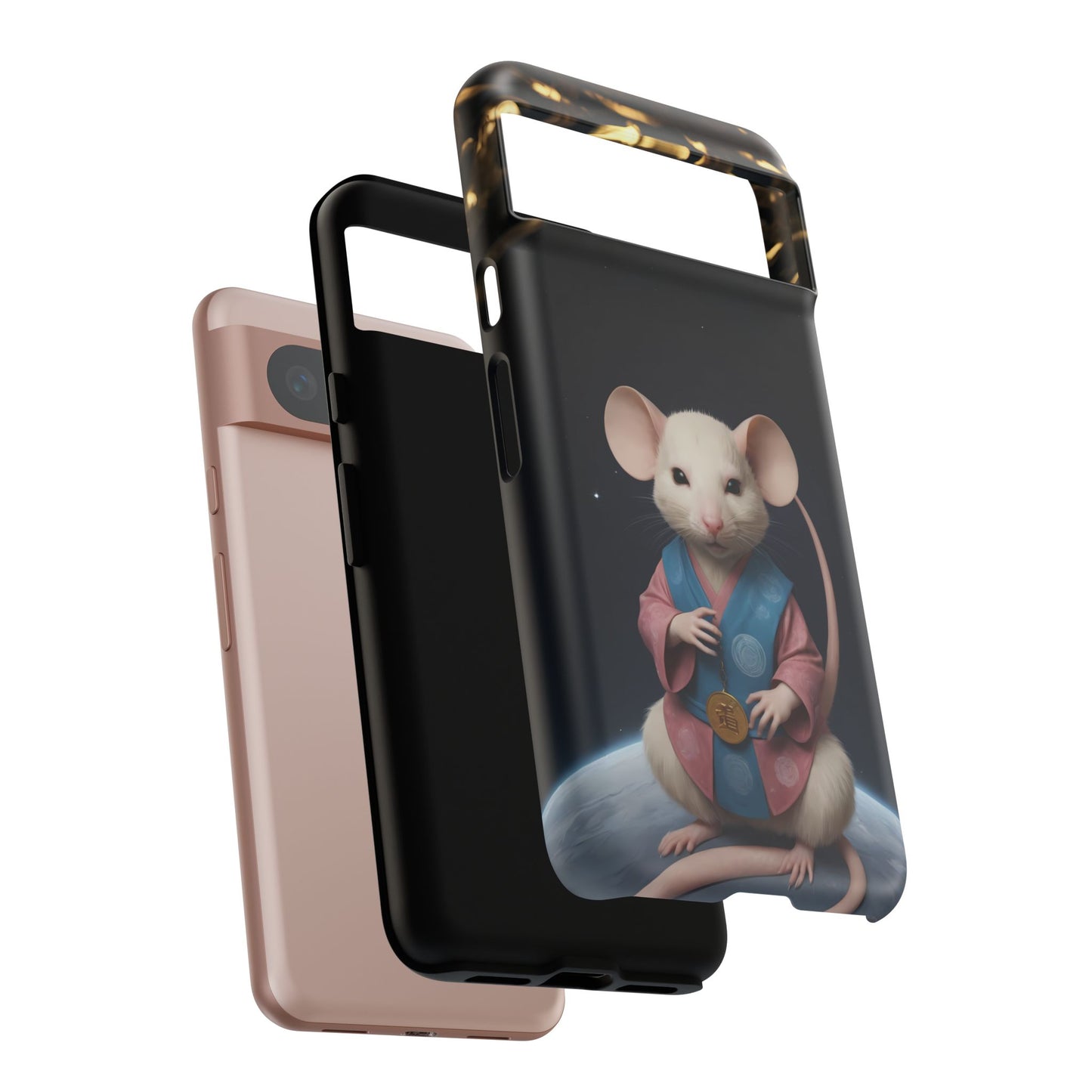 Chinese Zodiac Rat Phone Case for Google Pixel 8 Pro, Pixel 8, Pixel 7, Pixel 6 Pro, Pixel 6, Pixel 5 5G - Designed by Thalia