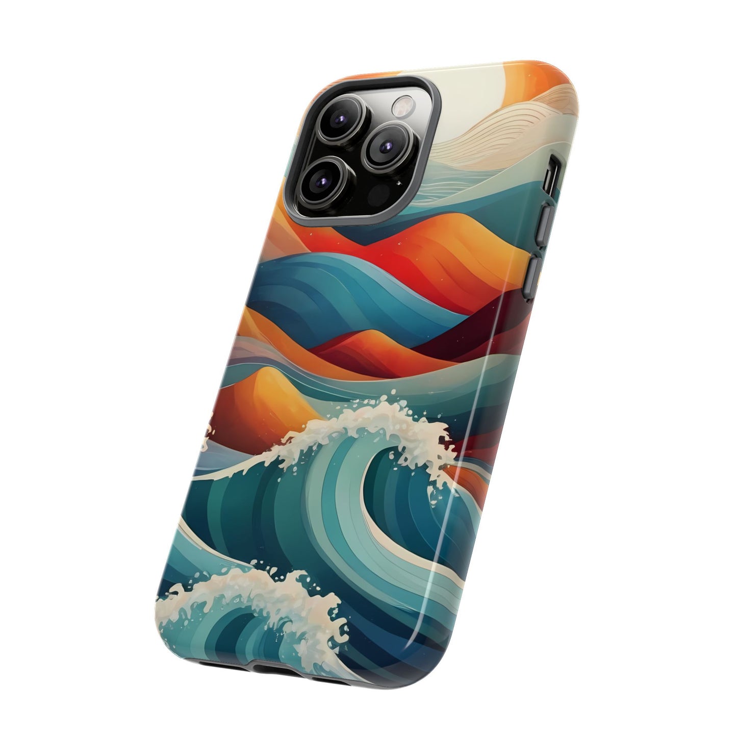 Retro Waves Phone Case for iPhone 8–16 Pro Max, Pixel 5–8 Pro, Galaxy S10–S24 Ultra - Designed by Thalia