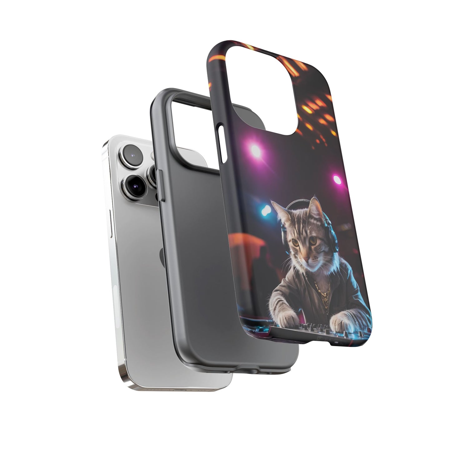 DJ Kitty Phone Case for iPhone 8–16 Pro Max, Pixel 5–8 Pro, Galaxy S10–S24 Ultra - Designed by Thalia